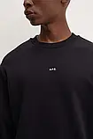 AllOriginal com ua Бавовняна кофта A.P.C. sweat boxy micro logo GOTS чоловіча колір чорний однотонна, фото 6