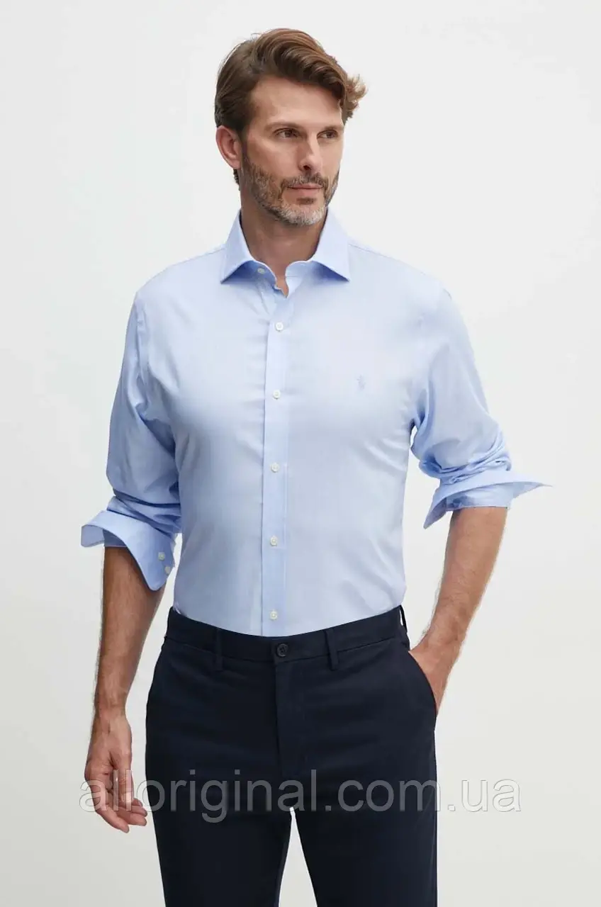 AllOriginal com ua Бавовняна сорочка Polo Ralph Lauren чоловіча slim класичний комір 712938932 РОЗМІРИ