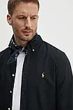 AllOriginal com ua Бавовняна сорочка Polo Ralph Lauren чоловіча колір чорний slim комір button-down 710767828, фото 5