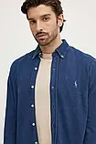 AllOriginal com ua Бавовняна сорочка Polo Ralph Lauren чоловіча колір синій regular комір button-down, фото 5