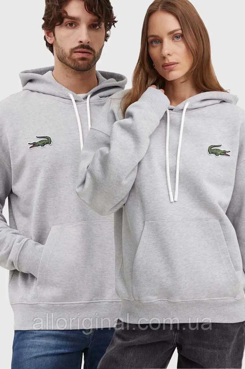 AllOriginal com ua Бавовняна кофта Lacoste чоловіча колір сірий меланж РОЗМІРИ ЗАПИТУЙТЕ