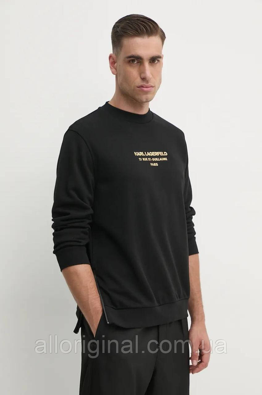 AllOriginal com ua Кофта Karl Lagerfeld чоловіча колір чорний з принтом 544910.705030 РОЗМІРИ ЗАПИТУЙТЕ