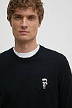 AllOriginal com ua Вовняний светр Karl Lagerfeld чоловічий колір чорний легкий 544399.655013 РОЗМІРИ ЗАПИТУЙТЕ, фото 5