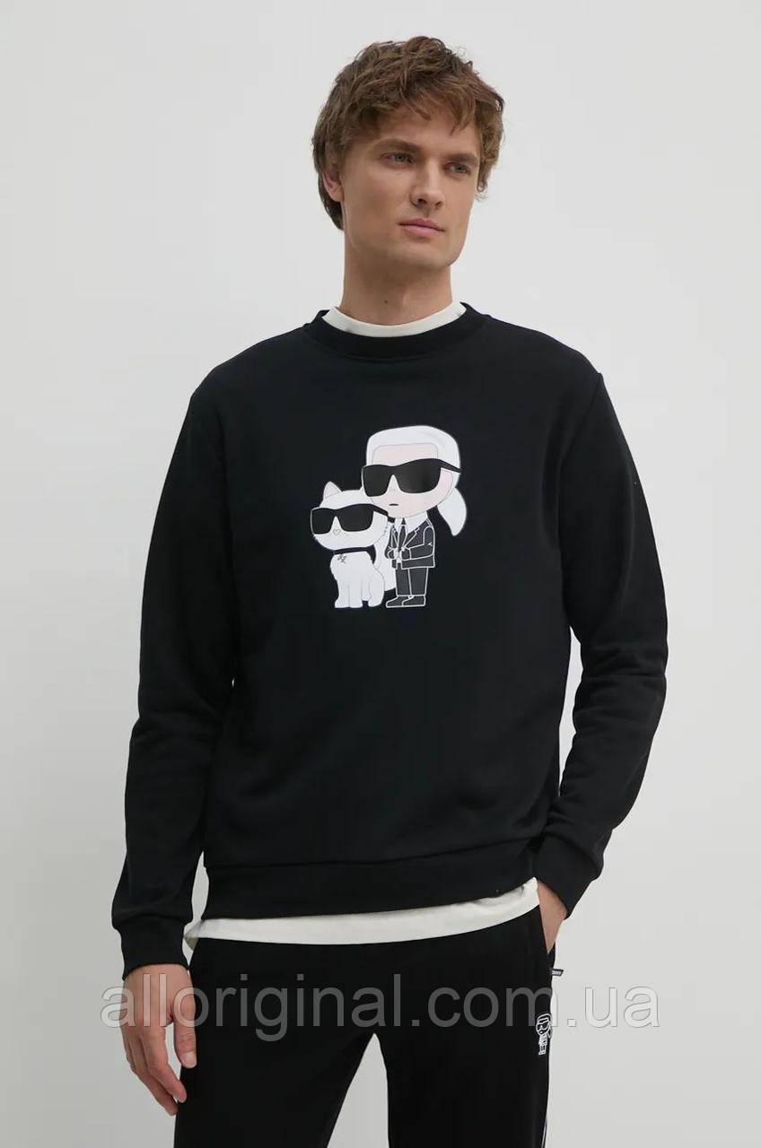 AllOriginal com ua Кофта Karl Lagerfeld чоловіча колір чорний з принтом 544942.705063 РОЗМІРИ ЗАПИТУЙТЕ