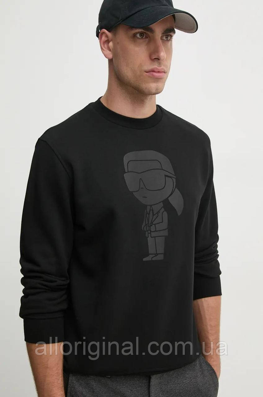 AllOriginal com ua Кофта Karl Lagerfeld чоловіча колір чорний з принтом РОЗМІРИ ЗАПИТУЙТЕ