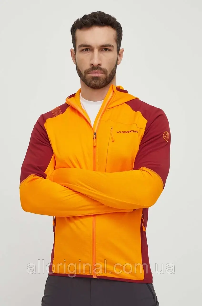 AllOriginal com ua Спортивна кофта LA Sportiva Existence Hoody колір помаранчевий з капюшоном візерунок
