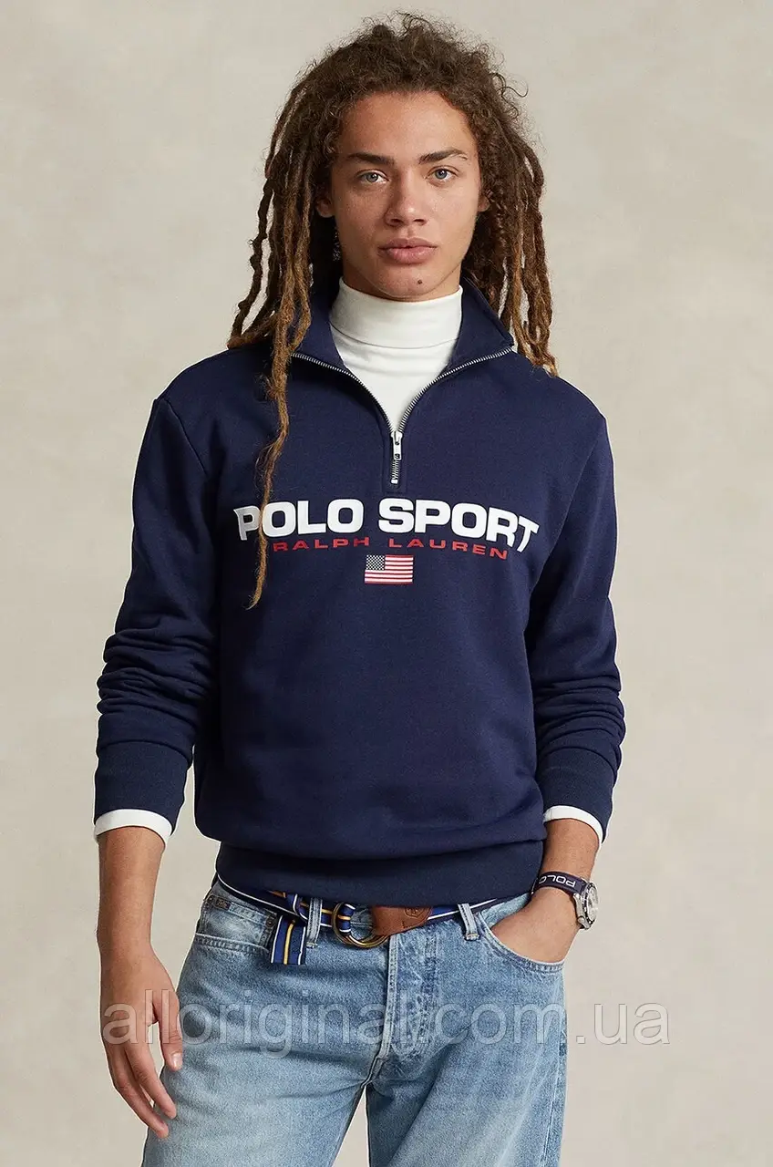 AllOriginal com ua Кофта Polo Ralph Lauren чоловіча колір синій з принтом РОЗМІРИ ЗАПИТУЙТЕ