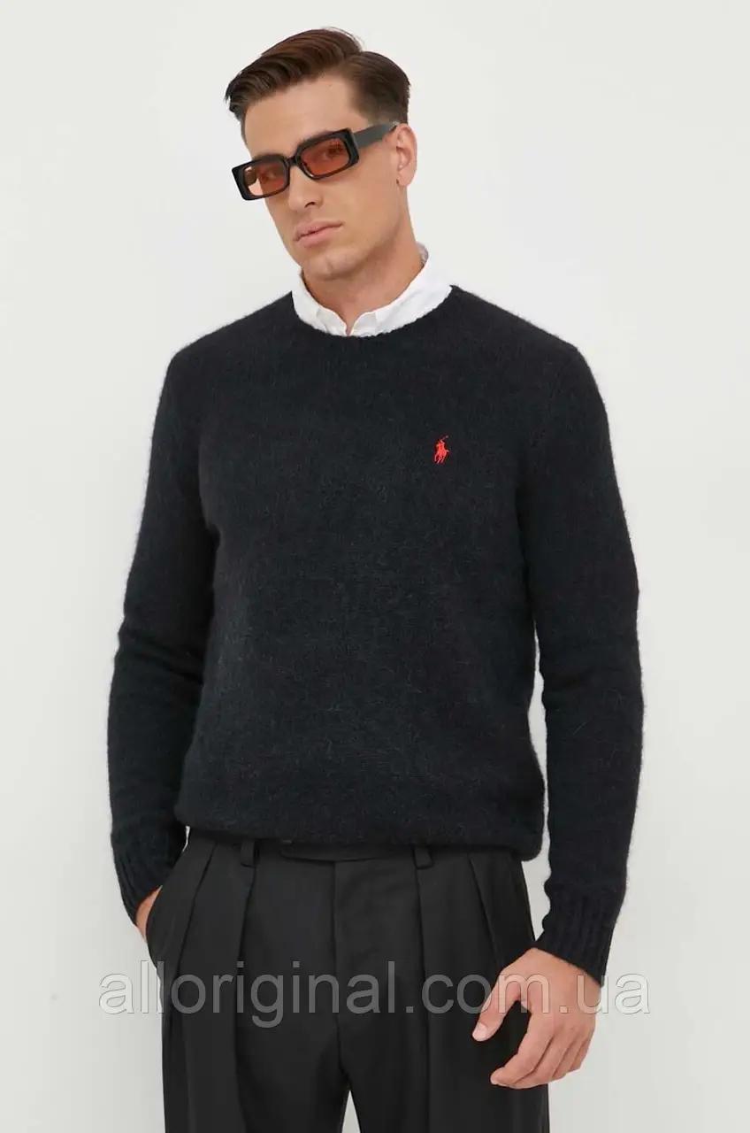 AllOriginal com ua Вовняний светр Polo Ralph Lauren чоловічий колір чорний РОЗМІРИ ЗАПИТУЙТЕ