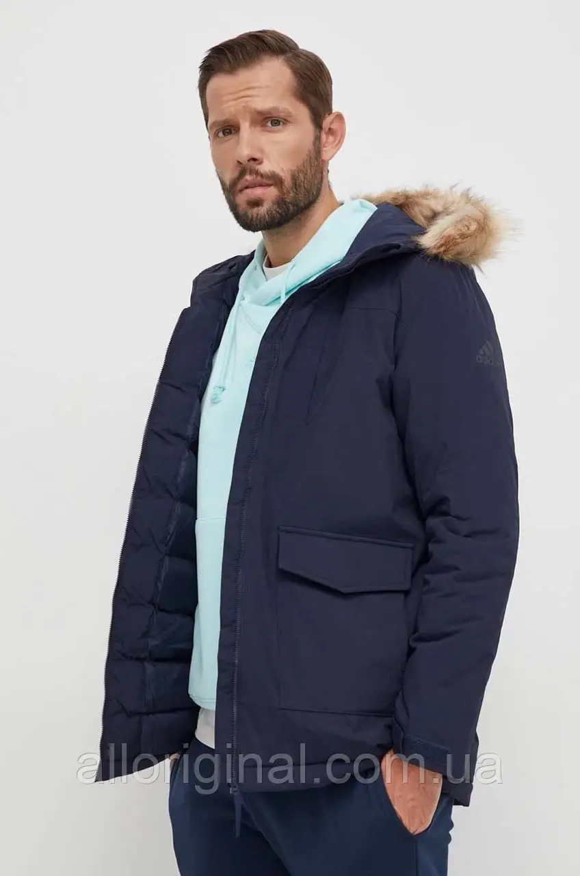 AllOriginal com ua Куртка adidas чоловіча колір синій зимова РОЗМІРИ ЗАПИТУЙТЕ