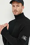 AllOriginal com ua Вовняний светр Calvin Klein Jeans чоловічий колір чорний легкий гольф РОЗМІРИ ЗАПИТУЙТЕ, фото 4