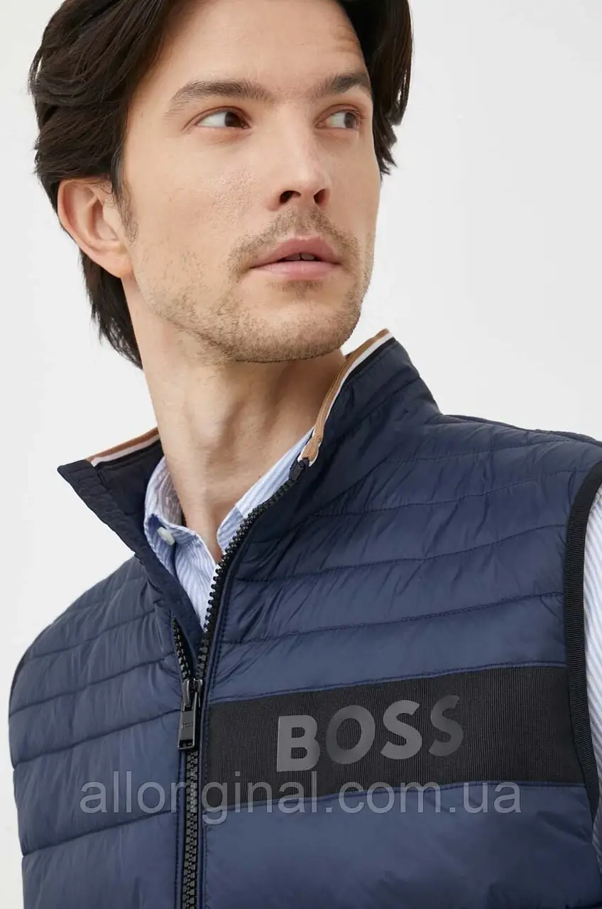 AllOriginal com ua Безрукавка BOSS чоловічий колір синій перехідний РОЗМІРИ ЗАПИТУЙТЕ