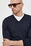 AllOriginal com ua Вовняний светр BOSS чоловічий колір синій легкий РОЗМІРИ ЗАПИТУЙТЕ, фото 5