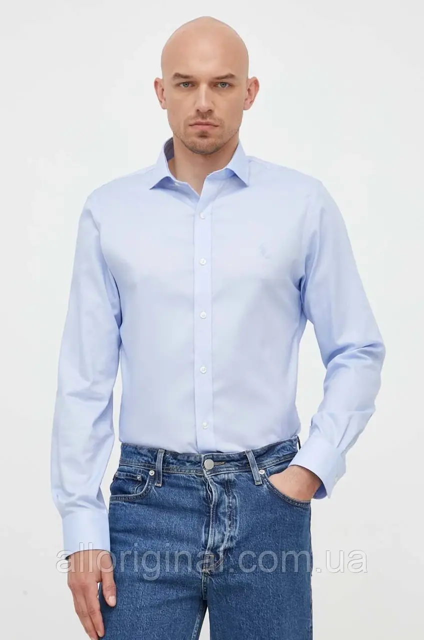 AllOriginal com ua Бавовняна сорочка Polo Ralph Lauren чоловіча slim з італійським коміром РОЗМІРИ ЗАПИТУЙТЕ