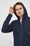 AllOriginal com ua Бавовняна кофта BOSS чоловіча колір синій з капюшоном однотонна РОЗМІРИ ЗАПИТУЙТЕ, фото 5