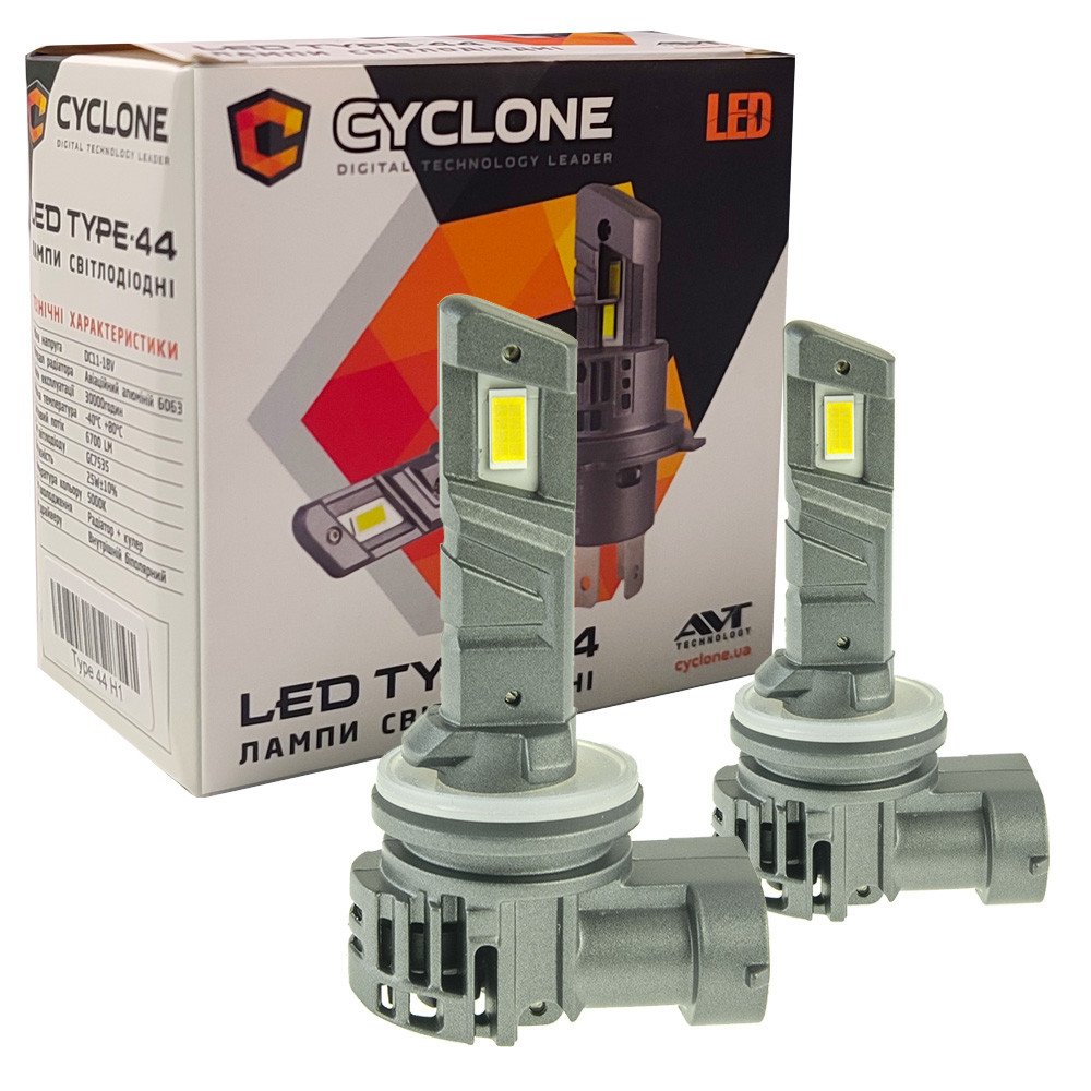 Лампа світлодіодна для фар CYCLONE LED H27 5000K 6700LM TYPE 44 2 шт комплект