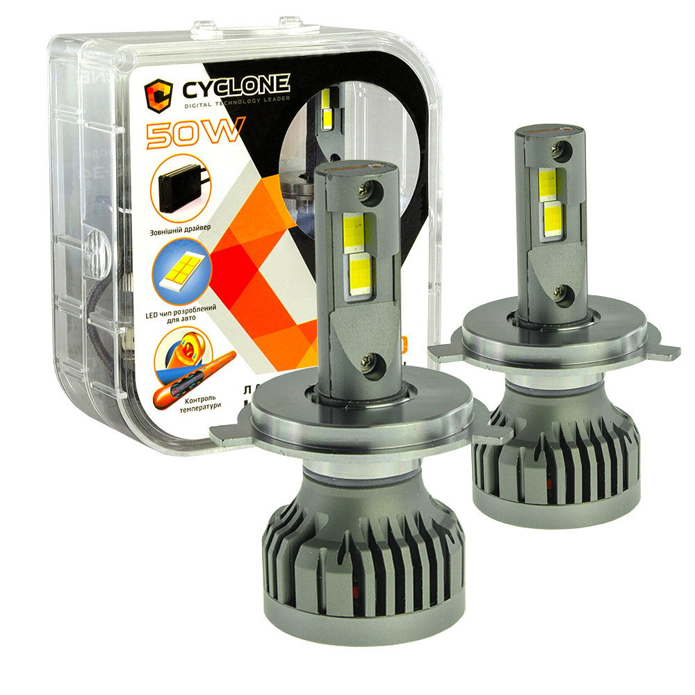 Лампа світлодіодна для фар CYCLONE LED H4 5500K 10000LM TYPE 34 2 шт комплект
