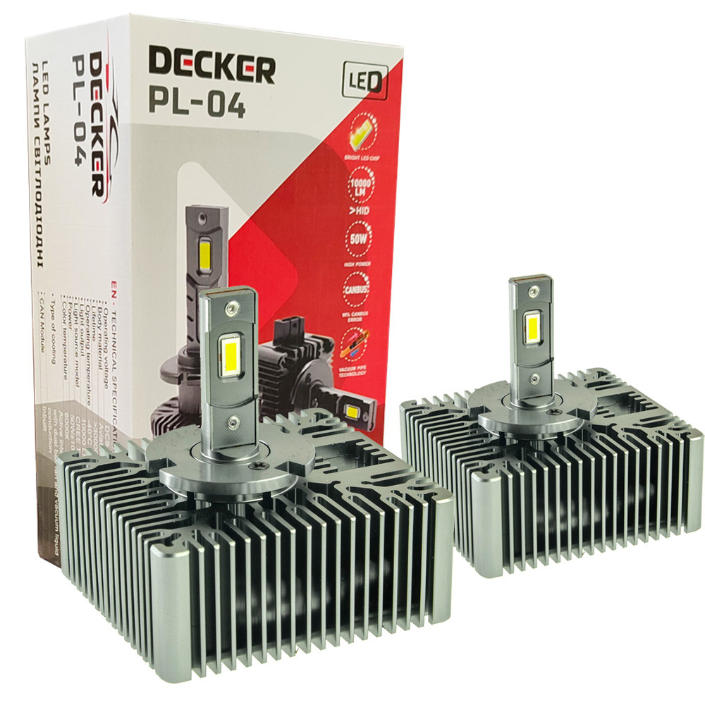 Лампа світлодіодна для фар DECKER LED PL-04 D5 6000K 10000LM 2 шт комплект