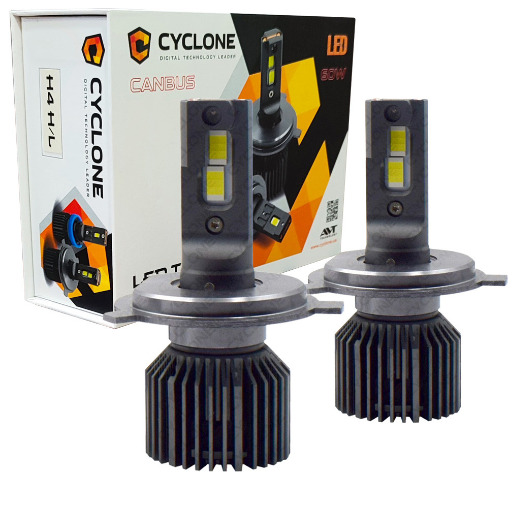 Лампа світлодіодна для фар CYCLONE LED H4 6000K 12000LM TYPE 45 2 шт комплект