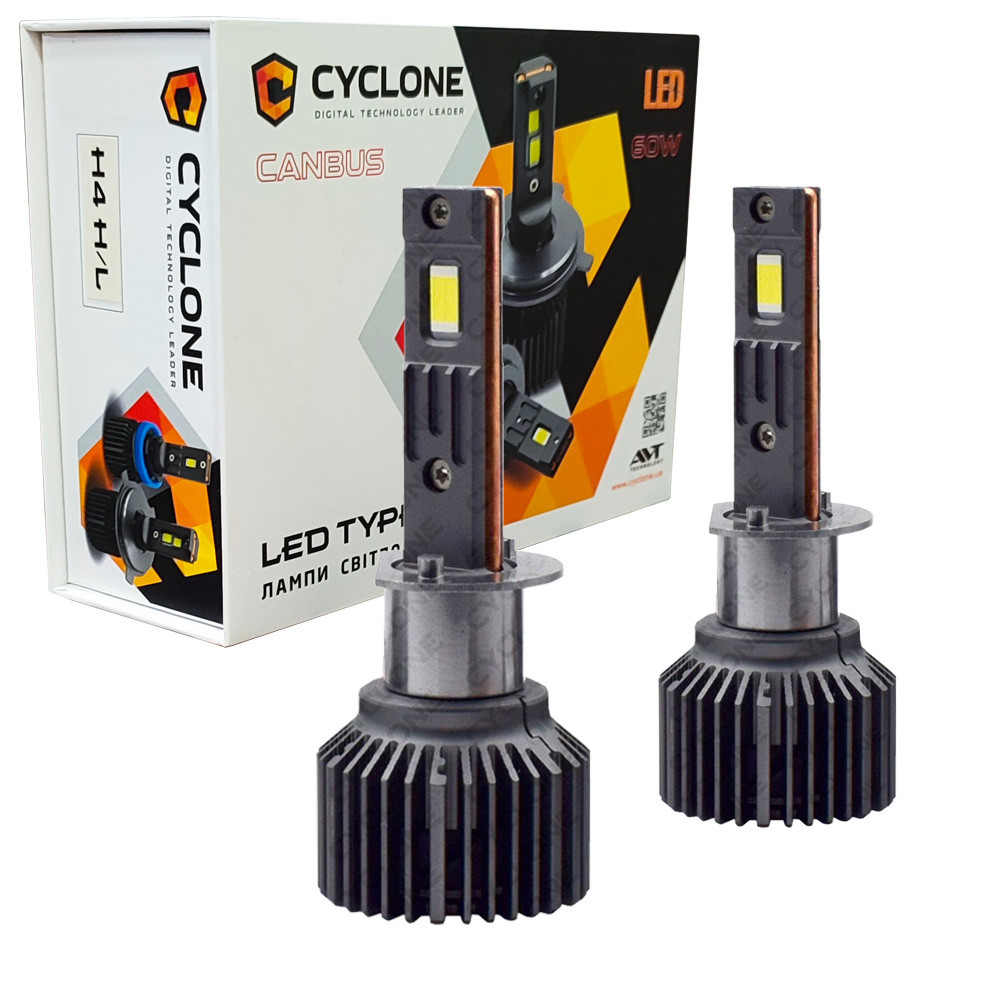 Лампа світлодіодна для фар CYCLONE LED H1 6000K 12000LM TYPE 45 2 шт комплект