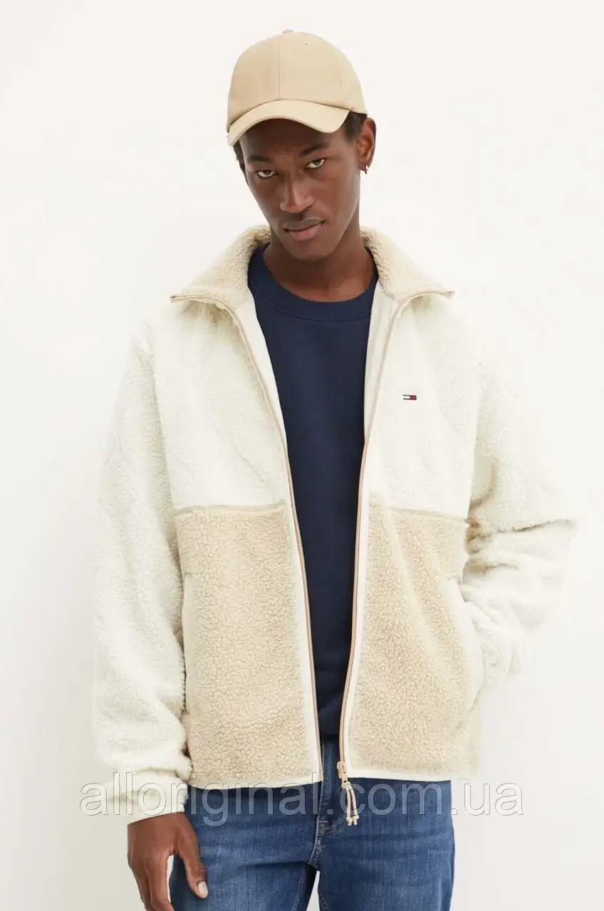 AllOriginal com ua Флісова кофта Tommy Jeans колір бежевий однотонна DM0DM19644 РОЗМІРИ ЗАПИТУЙТЕ