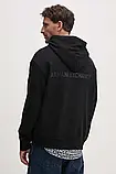 AllOriginal com ua Бавовняна кофта Armani Exchange чоловіча колір чорний з капюшоном з принтом 6DZMLJ ZJ4XZ, фото 4