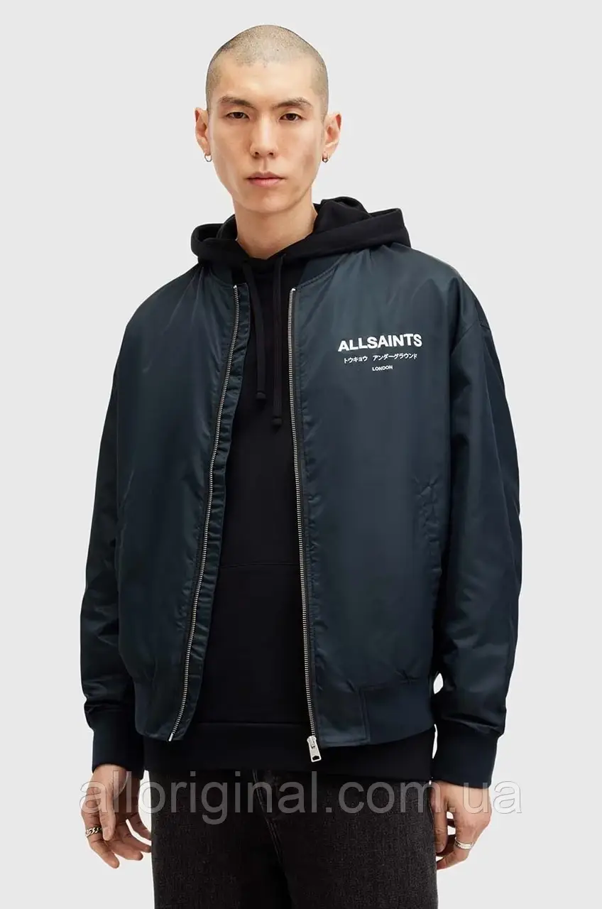 AllOriginal com ua Куртка-бомбер AllSaints UNDERGROUND чоловіча колір синій перехідна M024OA РОЗМІРИ ЗАПИТУЙТЕ