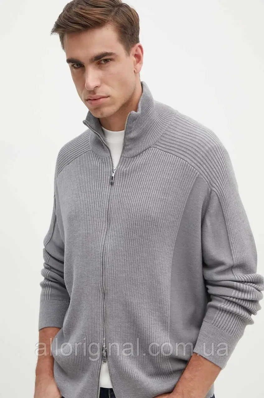 AllOriginal com ua Кардиган з домішкою вовни Armani Exchange колір сірий 6DZE6G ZM5BZ РОЗМІРИ ЗАПИТУЙТЕ