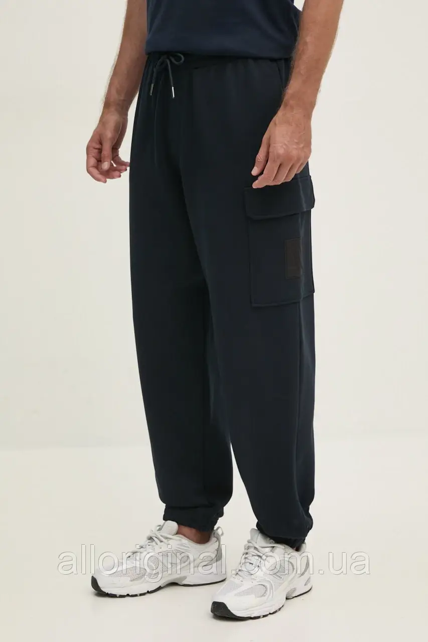 AllOriginal com ua Бавовняні спортивні штани Armani Exchange колір синій однотонні 6DZPJH ZJ4XZ РОЗМІРИ