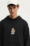 AllOriginal com ua Кофта HUGO чоловіча колір чорний з капюшоном з принтом 50517408 РОЗМІРИ ЗАПИТУЙТЕ, фото 6