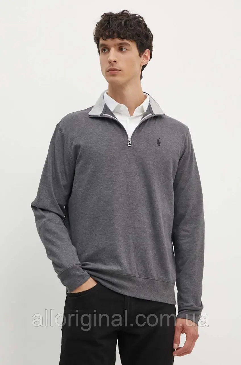 AllOriginal com ua Кофта Polo Ralph Lauren чоловіча колір сірий однотонна РОЗМІРИ ЗАПИТУЙТЕ