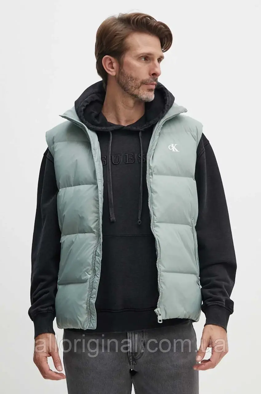 AllOriginal com ua Пухова безрукавка Calvin Klein Jeans чоловіча колір зелений зимова J30J325901 РОЗМІРИ