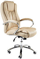 Комп'ютерне крісло керівника бежеве Калі Люкс Cali Lux TF з механізмом Anyfix для тривалої роботи