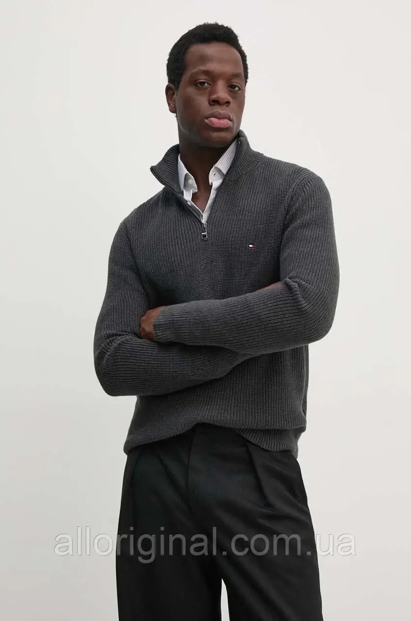 AllOriginal com ua Бавовняний светр Tommy Hilfiger колір сірий теплий MW0MW37326 РОЗМІРИ ЗАПИТУЙТЕ