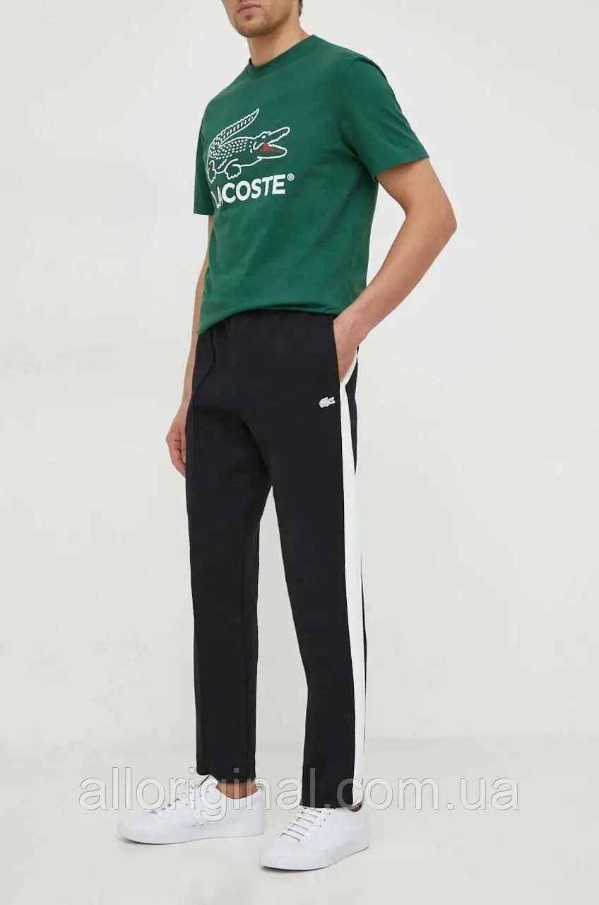 AllOriginal com ua Спортивні штани Lacoste колір чорний з аплікацією РОЗМІРИ ЗАПИТУЙТЕ