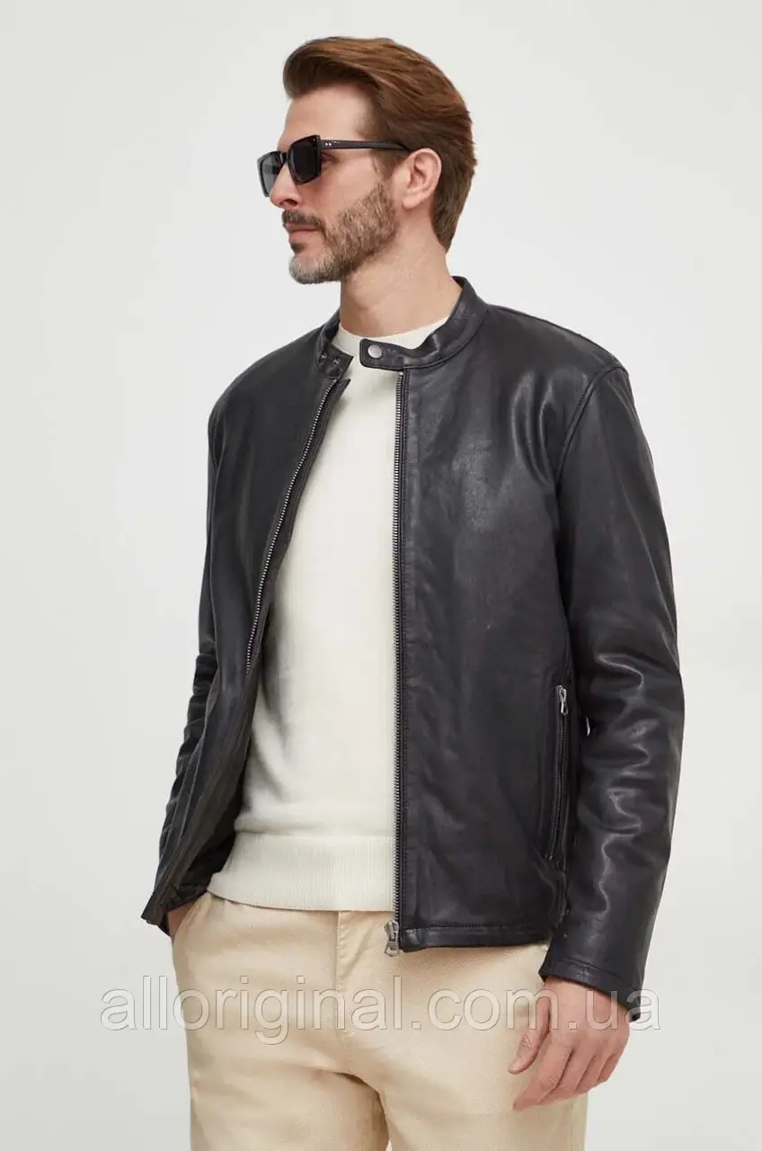 AllOriginal com ua Шкіряна куртка Pepe Jeans VONN чоловіча колір чорний перехідна PM402878 РОЗМІРИ ЗАПИТУЙТЕ