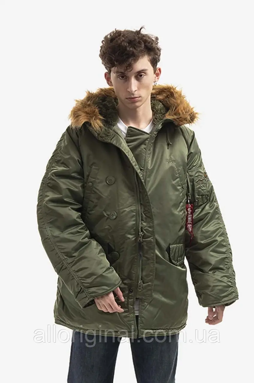 AllOriginal com ua Куртка Alpha Industries N3B чоловіча колір зелений зимова 100106.01-green РОЗМІРИ ЗАПИТУЙТЕ