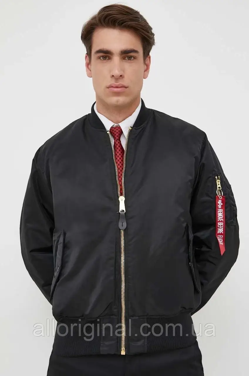 AllOriginal com ua Куртка-бомбер Alpha Industries чоловічий колір чорний зимова 100101.03-Black РОЗМІРИ