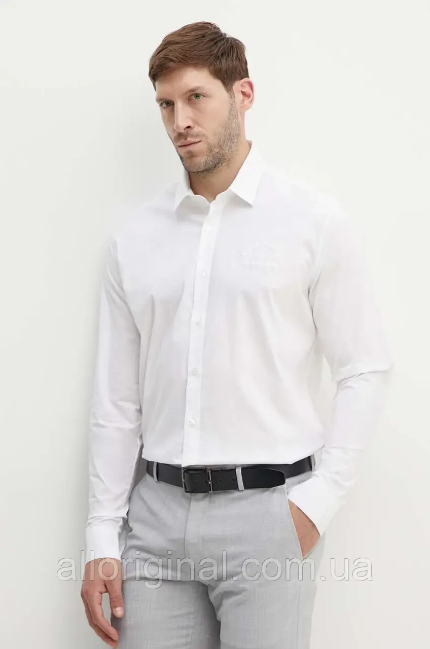 AllOriginal com ua Сорочка Karl Lagerfeld чоловіча колір білий regular класичний комір 542600.605929 РОЗМІРИ