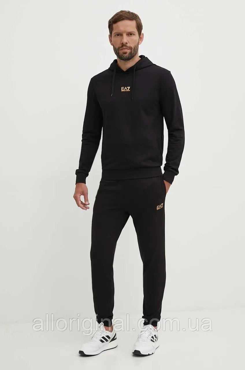 AllOriginal com ua Бавовняний спортивний костюм EA7 Emporio Armani колір чорний PJVRZ.8NPV64 РОЗМІРИ ЗАПИТУЙТЕ