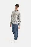 AllOriginal com ua Бавовняна кофта A.P.C. Hoodie Item чоловіча колір сірий з капюшоном однотонна, фото 3