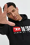 AllOriginal com ua Бавовняна кофта Diesel чоловіча колір чорний з капюшоном з аплікацією РОЗМІРИ ЗАПИТУЙТЕ, фото 6