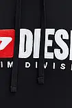 AllOriginal com ua Бавовняна кофта Diesel чоловіча колір чорний з капюшоном з аплікацією РОЗМІРИ ЗАПИТУЙТЕ, фото 7