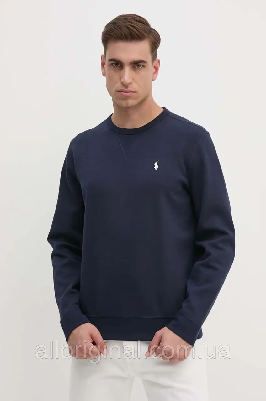 AllOriginal com ua Кофта Polo Ralph Lauren чоловіча колір синій однотонна 710888284 РОЗМІРИ ЗАПИТУЙТЕ