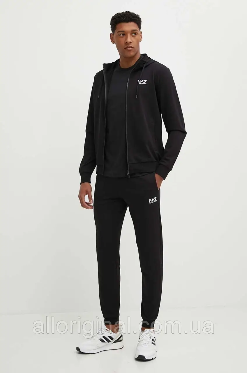 AllOriginal com ua Бавовняний спортивний костюм EA7 Emporio Armani колір чорний PJVRZ.8NPV63 РОЗМІРИ ЗАПИТУЙТЕ