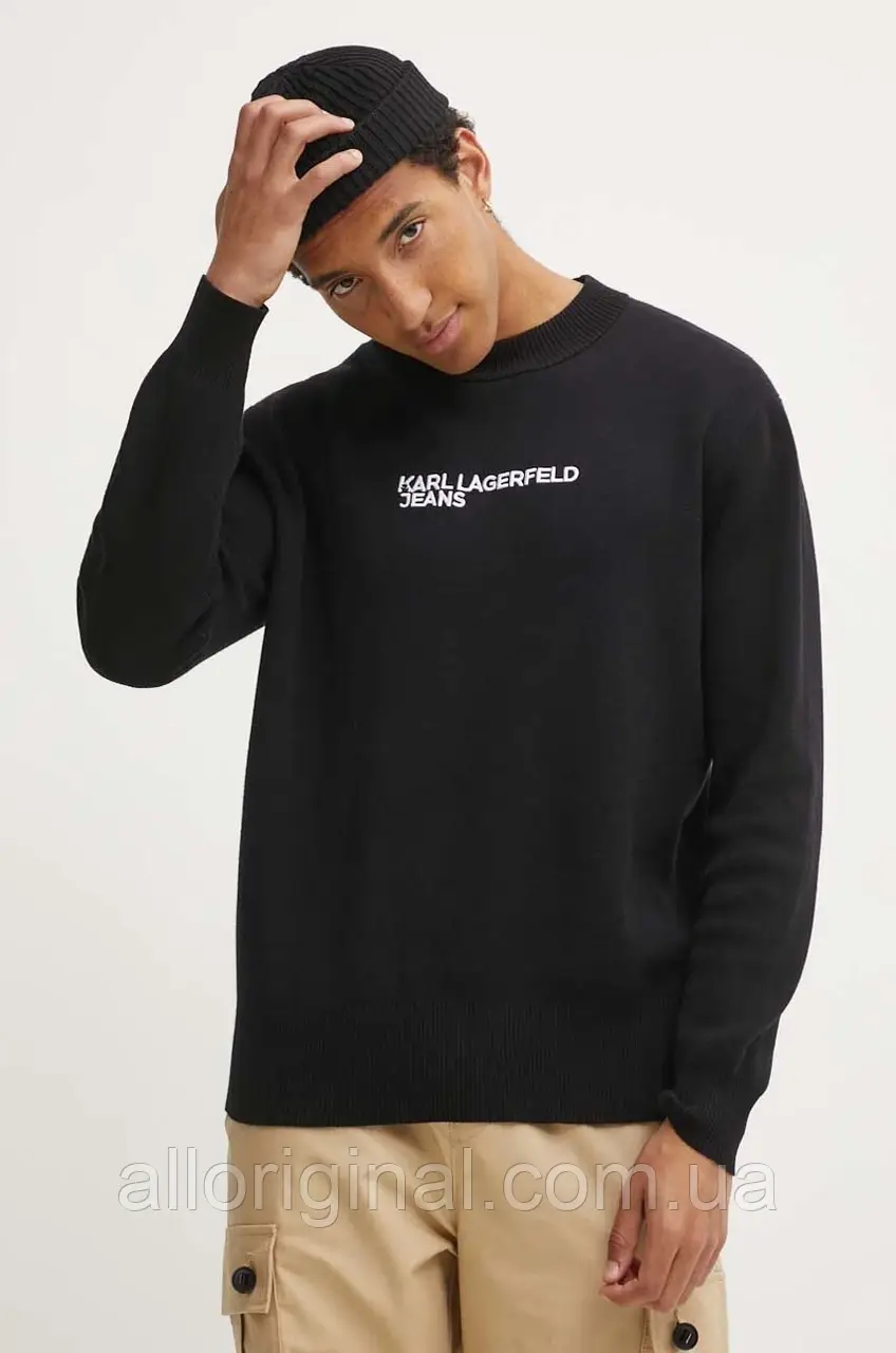 AllOriginal com ua Бавовняний светр Karl Lagerfeld Jeans колір чорний 241D2000 РОЗМІРИ ЗАПИТУЙТЕ
