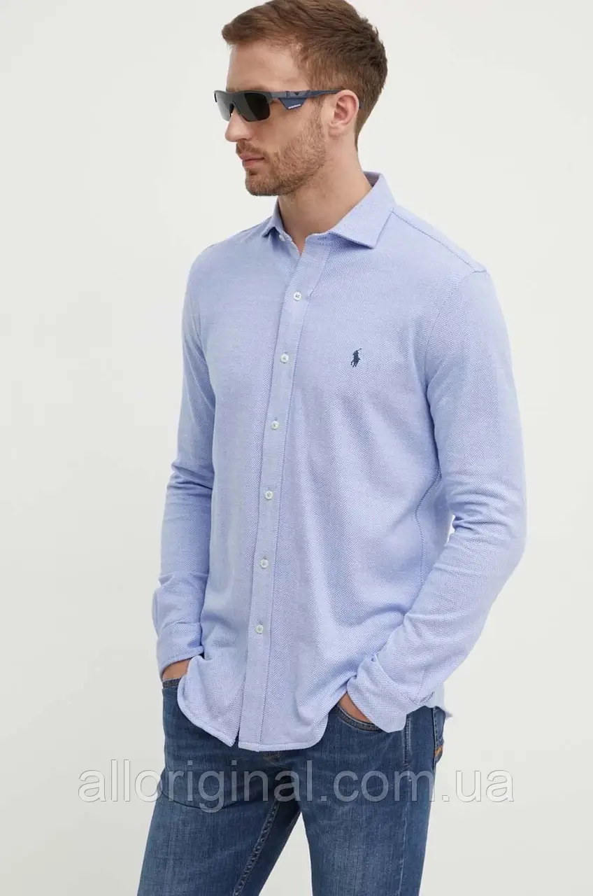 AllOriginal com ua Бавовняна сорочка Polo Ralph Lauren чоловіча regular класичний комір 710909659 РОЗМІРИ