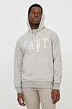 AllOriginal com ua Бавовняна кофта Gant чоловіча колір сірий з капюшоном з принтом РОЗМІРИ ЗАПИТУЙТЕ, фото 5