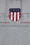 AllOriginal com ua Кофта Gant чоловіча колір сірий з капюшоном з аплікацією РОЗМІРИ ЗАПИТУЙТЕ, фото 5