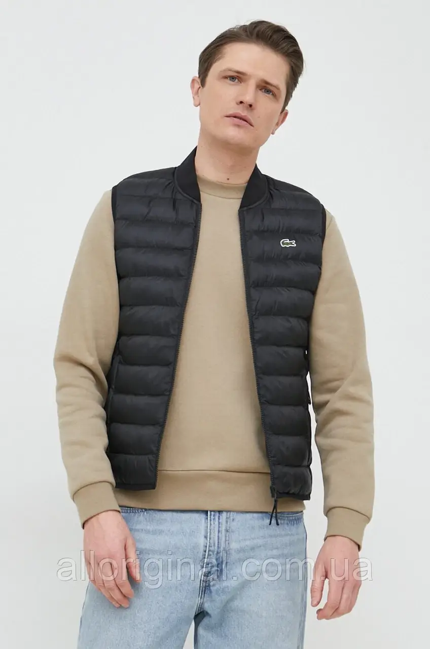 AllOriginal com ua Безрукавка Lacoste чоловічий колір чорний перехідний BH0537-HDE РОЗМІРИ ЗАПИТУЙТЕ