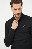 AllOriginal com ua Бавовняний лонгслів Emporio Armani колір чорний однотонний РОЗМІРИ ЗАПИТУЙТЕ, фото 5